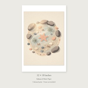 Tide Pool Nursery unframed 12 by 18 inch print on enhanced matte paper, shown with its white paper border.