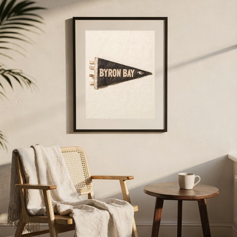 Byron Bay, Australia Surf Pennant Print | Vintage Felt Pennant Art | Beach House Decor | Retro Surf Wall Art | Printable Digital Download image 7