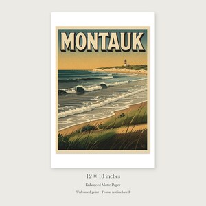 Montauk Surf unframed 12 by 18 inch print on enhanced matte paper, shown with its white paper border.