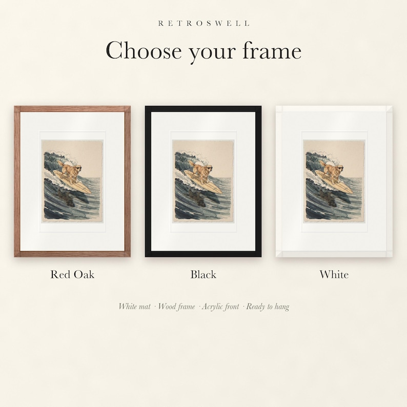 Golden Retriever Surfing Print