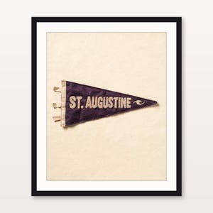 St. Augustine Beach, Florida Surf Pennant Print | Vintage Felt Pennant Art | Beach House Decor | Retro Surf Wall Art | Printable Digital Dow image 2
