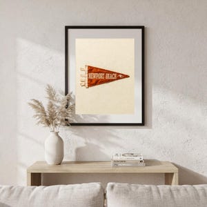 Newport Beach, California Surf Pennant Print | Vintage Felt Pennant Art | Beach House Decor | Retro Surf Wall Art | Printable Digital Downlo image 5