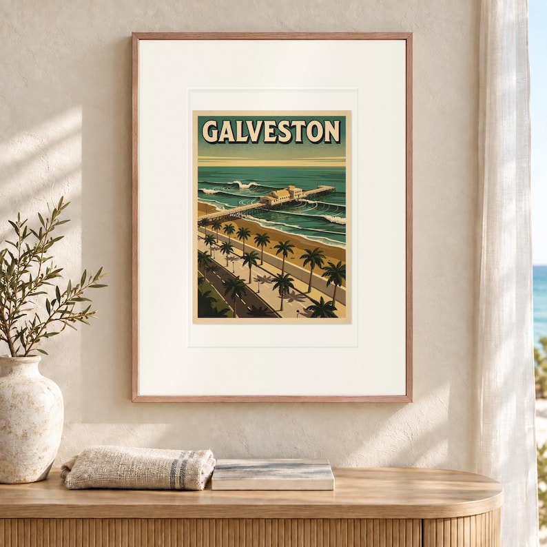 Galveston Texas Surf Poster