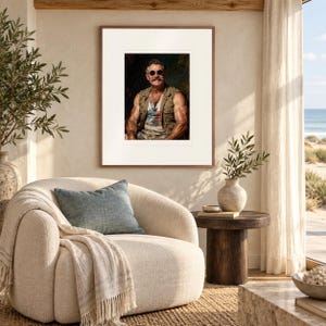 Teddy Roosevelt Art Print, Funny Sunglasses and Vest Portrait, Framed or Unframed image 3