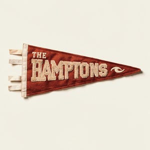 The Hamptons, New York Surf Pennant Print | Vintage Felt Pennant Art | Beach House Decor | Retro Surf Wall Art | Printable Digital Download image 2