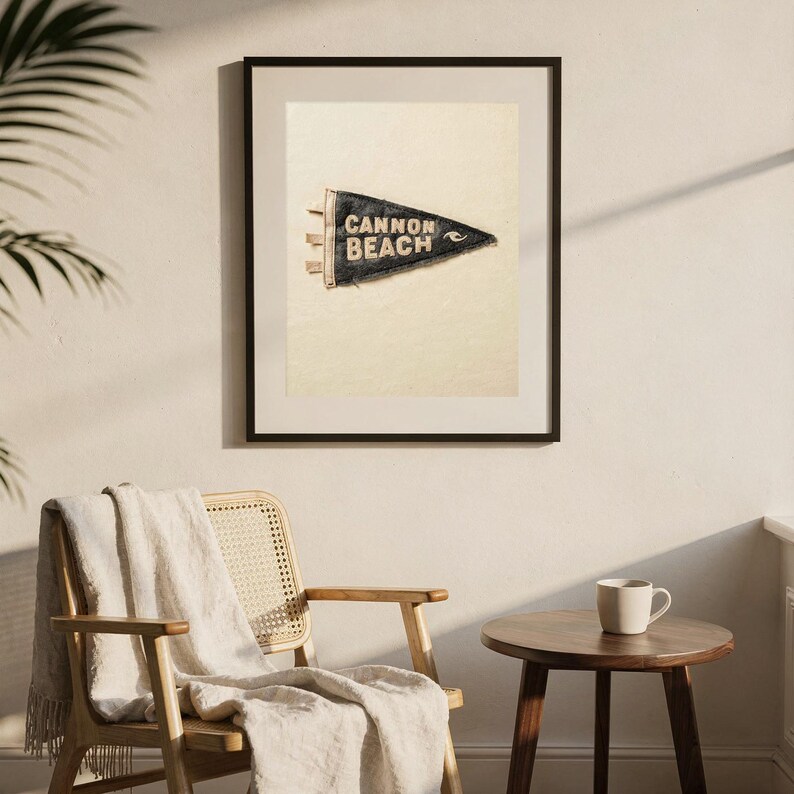 Cannon Beach, Oregon Surf Pennant Print | Vintage Felt Pennant Art | Beach House Decor | Retro Surf Wall Art | Printable Digital Download image 7