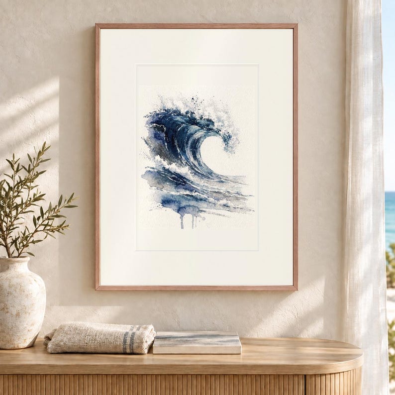 Watercolor Wave Art Print