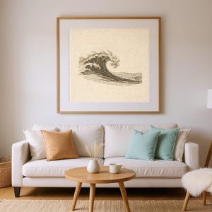 Vintage Wave Etching Print | Vintage Surf Wall Art (Digital Download) image 9