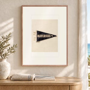 Lámina artística con banderín de surf de Mavericks, póster costero enmarcado o sin enmarcar. imagen 12