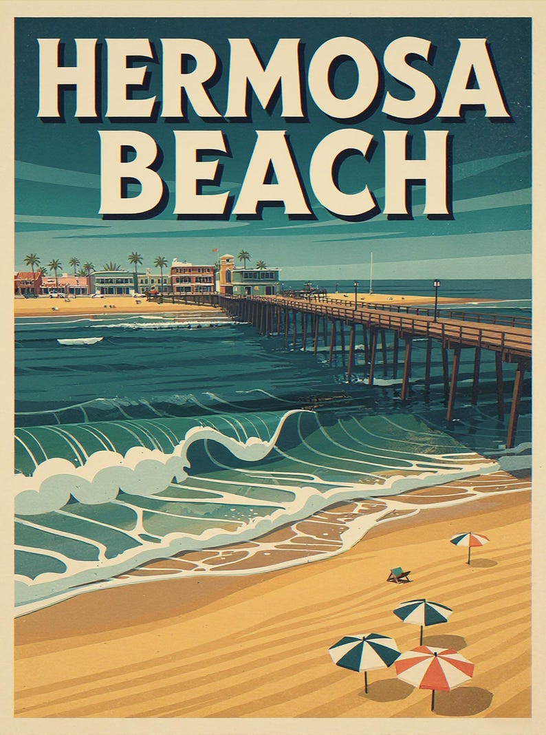 Hermosa Beach Surf Poster