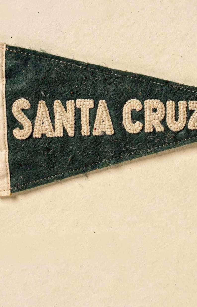 Santa Cruz, California Surf Pennant Print | Vintage Felt Pennant Art | Beach House Decor | Retro Surf Wall Art | Printable Digital Download image 4