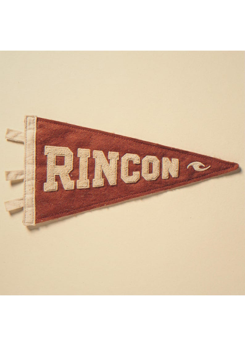 Rincon surf pennant unframed printed artwork and full composition with its paper border.