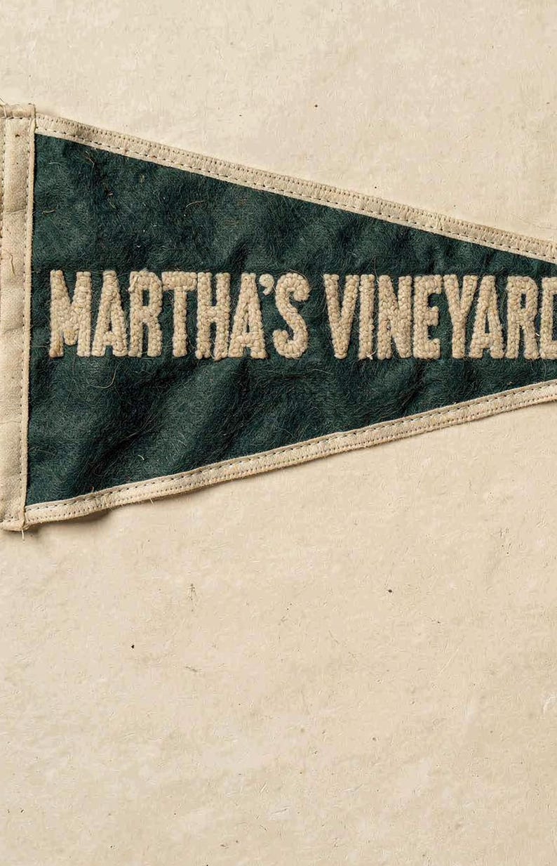 Martha's Vineyard, Massachusetts Surf Pennant Print | Vintage Felt Pennant Art | Beach House Decor | Retro Surf Wall Art | Printable Digital image 4
