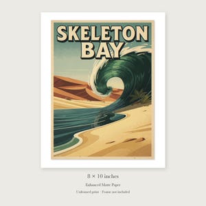 Skeleton Bay Namibia Surf unframed 8 by 10 inch print on enhanced matte paper, shown with its white paper border.