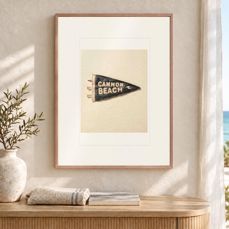 Cannon Beach, Oregon Surf Pennant Art Print, Framed or Unframed Coastal Poster image 12