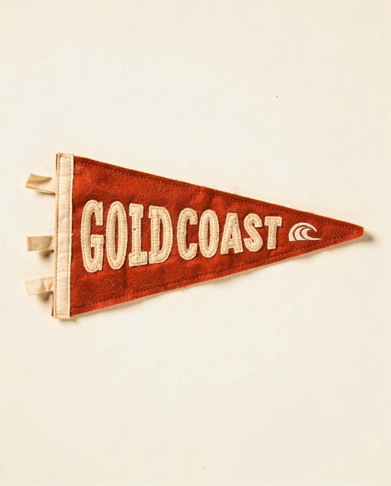 Gold Coast, Queensland, Australia Surf Pennant Print | Vintage Felt Pennant Art | Beach House Decor | Retro Surf Wall Art | Printable Digita image 2
