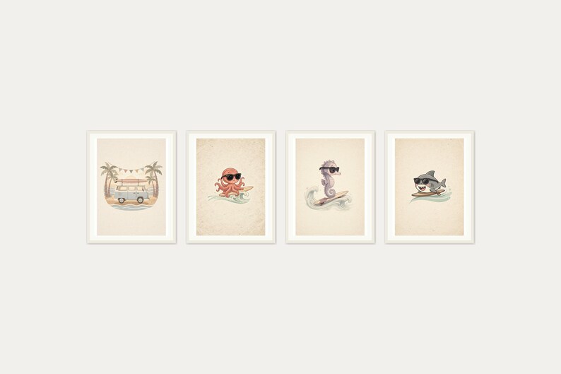 Ocean Nursery Gallery Wall Bundle - print arrangement view 2