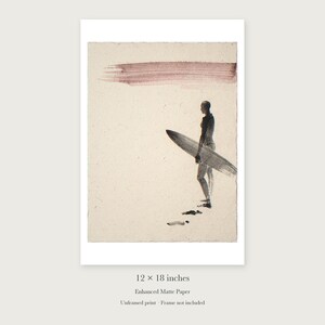 Surfer Ink Style unframed 12 by 18 inch print on enhanced matte paper, shown with its white paper border.