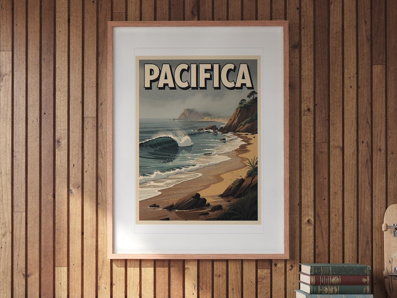 Pacifica California Surf Poster