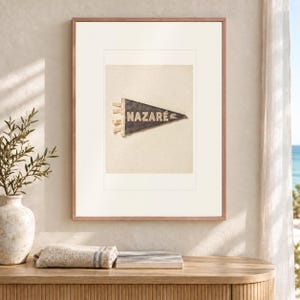 Nazaré Surf Pennant Art Print, Framed or Unframed Coastal Poster image 12