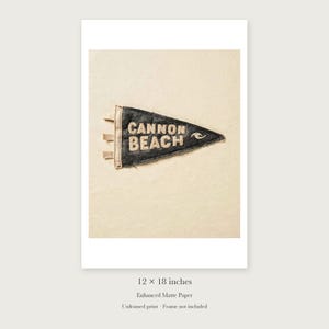 Cannon Beach, Oregon Surf Pennant unframed 12 by 18 inch print on enhanced matte paper, shown with its white paper border.
