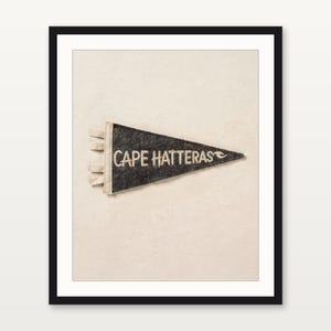 Cape Hatteras, North Carolina Surf Pennant Print | Vintage Felt Pennant Art | Beach House Decor | Retro Surf Wall Art | Printable Digital Do image 3