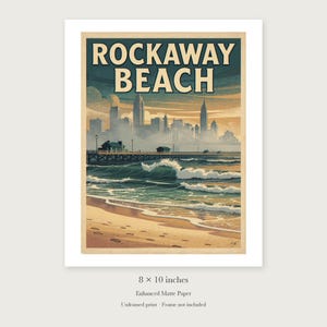 Rockaway Beach Surf unframed 8 by 10 inch print on enhanced matte paper, shown with its white paper border.