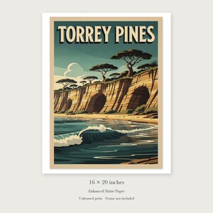Torrey Pines Surf unframed 16 by 20 inch print on enhanced matte paper, shown with its white paper border.