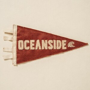 Oceanside Surf Pennant full artwork and composition, shown flat without a room setting.