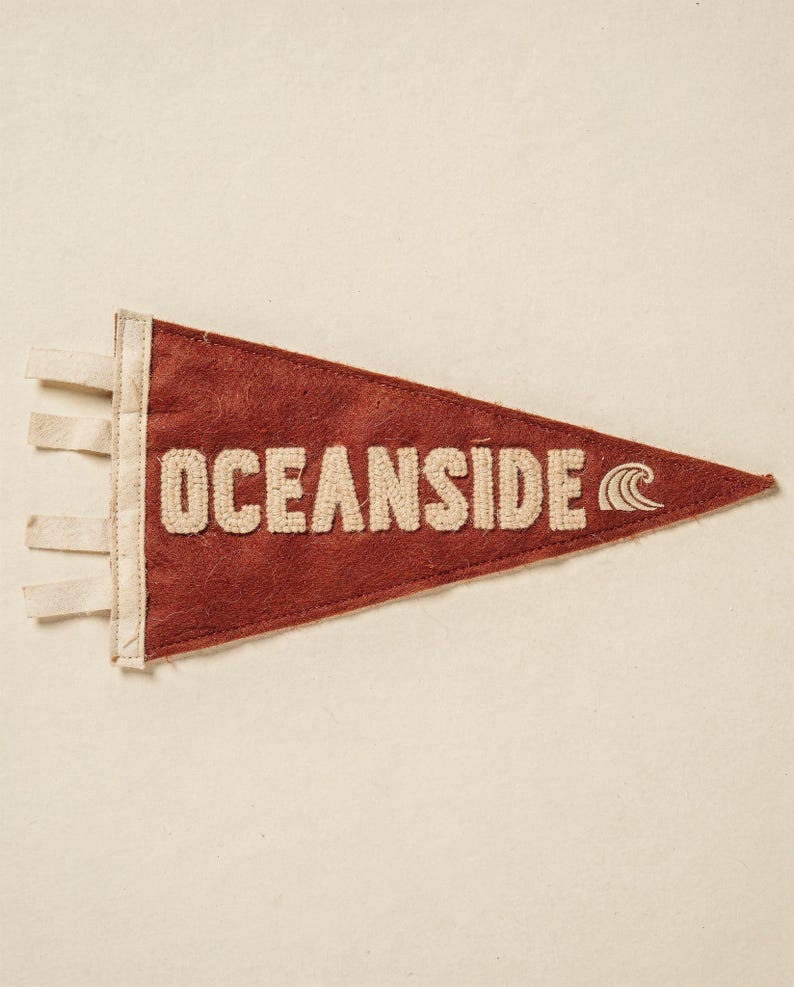 Oceanside, California Surf Pennant Print