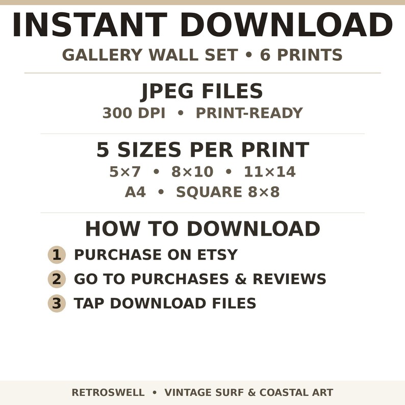 Instant digital download - print at home