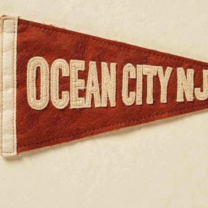 Ocean City, New Jersey Surf Pennant Print | Vintage Felt Pennant Art | Beach House Decor | Retro Surf Wall Art | Printable Digital Download image 4