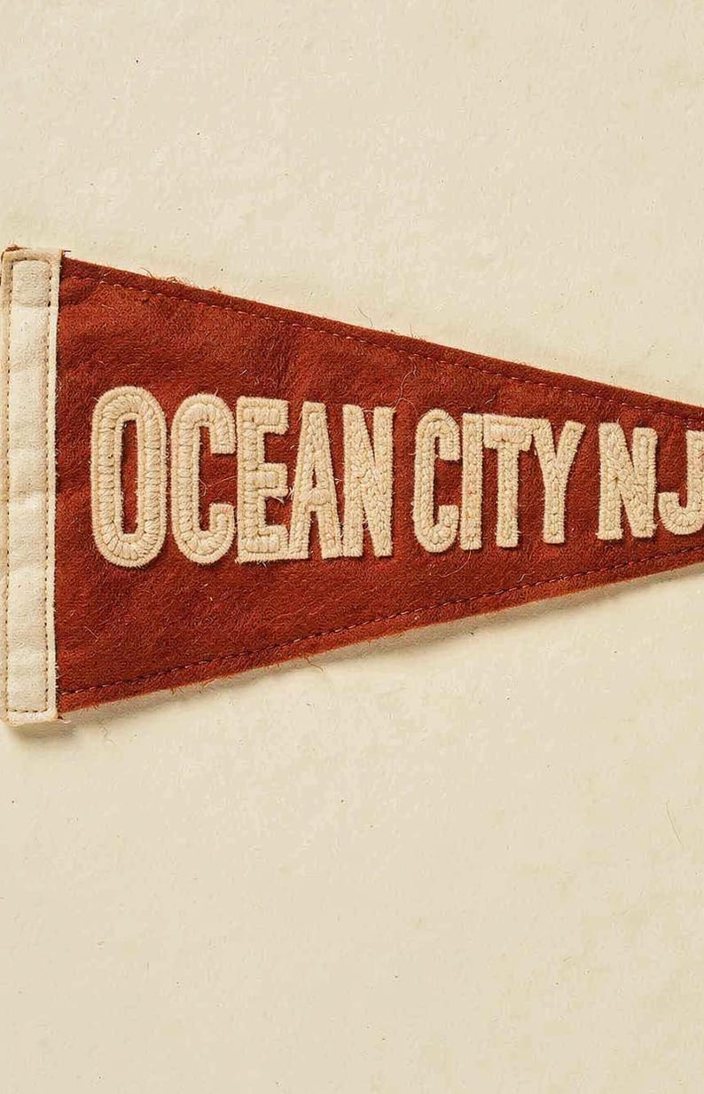 Ocean City, New Jersey Surf Pennant Print | Vintage Felt Pennant Art | Beach House Decor | Retro Surf Wall Art | Printable Digital Download image 4