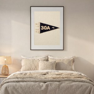 Scenic Highway 30A, Florida Surf Pennant Print | Vintage Felt Pennant Art | Beach House Decor | Retro Surf Wall Art | Printable Digital Down image 6