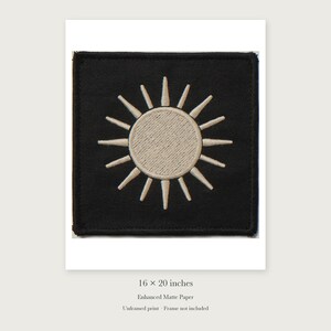 Sun Patch unframed 16 by 20 inch print on enhanced matte paper, shown with its white paper border.