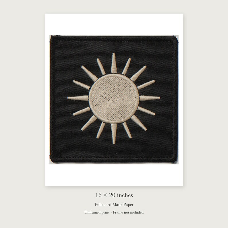 Sun Patch unframed 16 by 20 inch print on enhanced matte paper, shown with its white paper border.