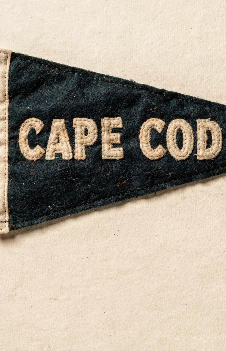 Cape Cod, Massachusetts Surf Pennant Print | Vintage Felt Pennant Art | Beach House Decor | Retro Surf Wall Art | Printable Digital Download image 4