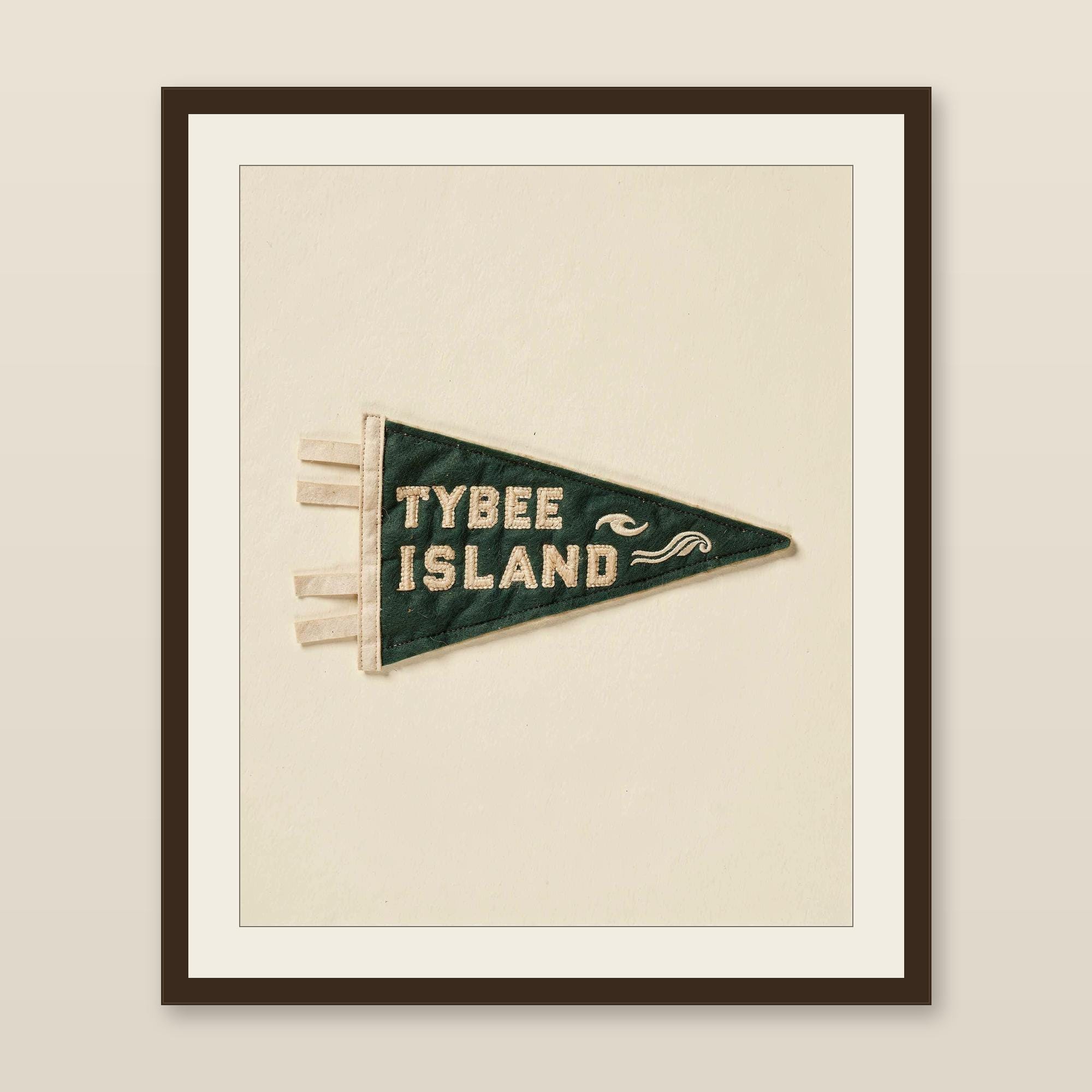 Tybee Island, Georgia Surf Pennant Print | Vintage Felt Pennant Art | Beach House Decor | Retro Surf Wall Art | Printable Digital Download