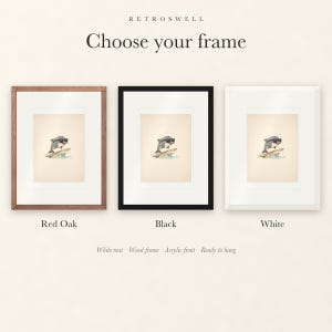 Frame options for Dolphin Surfing: Red Oak, black and white wood frames, each with a white mat.