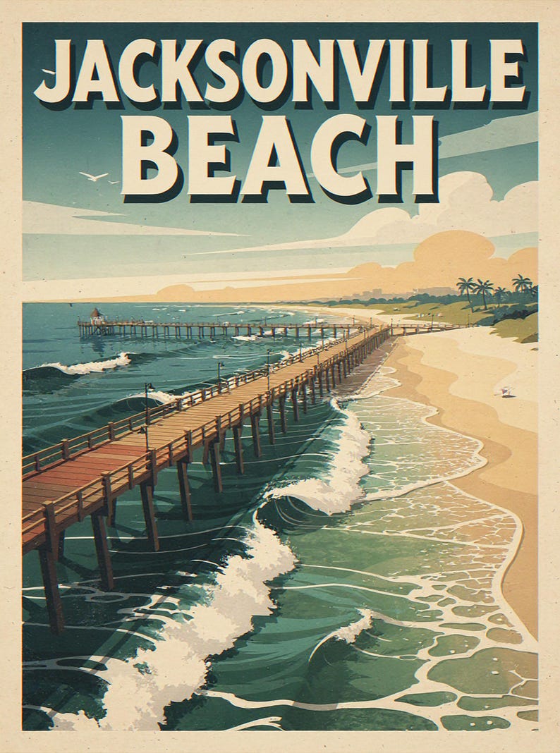 Jacksonville Beach Surf Poster