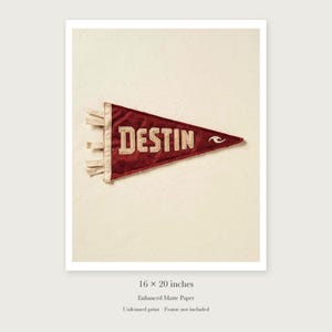 Destin, Florida Surf Pennant Art Print, Framed or Unframed Coastal Poster image 9