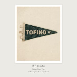 Tofino Surf Pennant unframed 16 by 20 inch print on enhanced matte paper, shown with its white paper border.