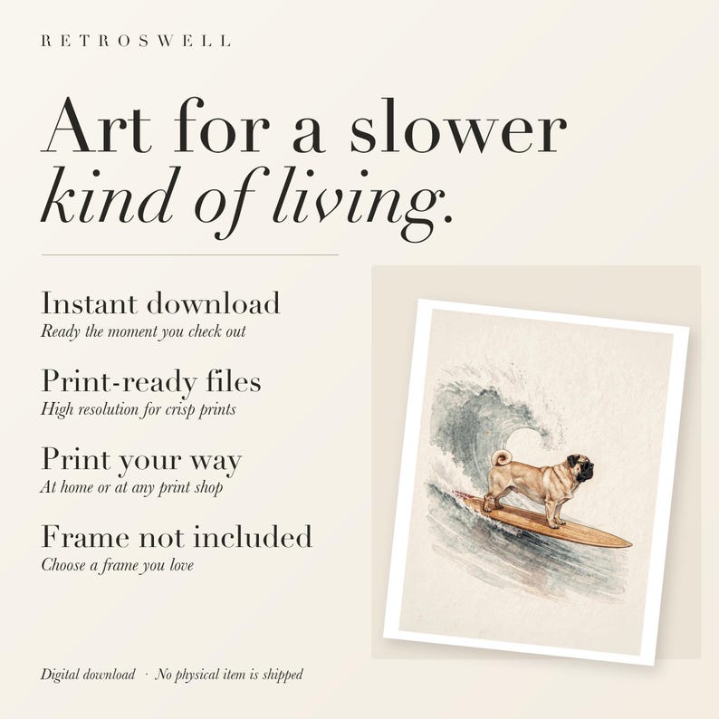 RetroSwell digital download: instant download, print-ready files, print at home or at any print shop. Frame not included.