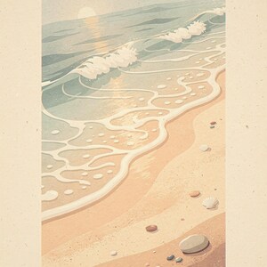 Ocean Waves full artwork and composition, shown flat without a room setting.