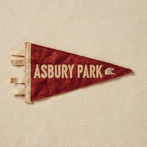 Asbury Park surf pennant unframed printed artwork and full composition with its paper border.