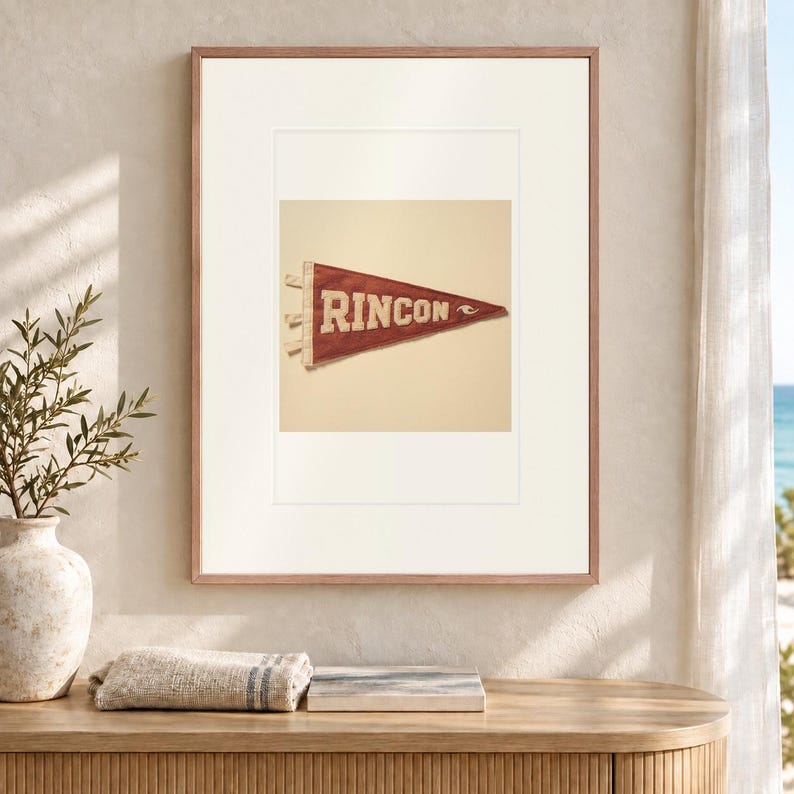 Plakat z motywem nadmorskim „Rincon Surf Pennant” w ramce lub bez ramki zdjęcie 12