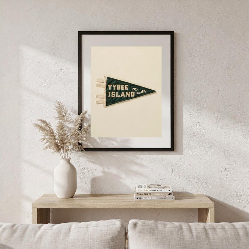 Wimpel-Print „Tybee Island, Georgia Surf“ | Vintage-Filzwimpel | Strandhaus-Deko | Retro-Surf-Wandbild | Digitaler Download zum Ausdrucken Bild 5