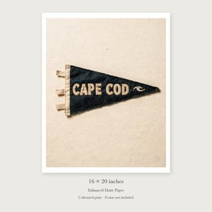 Cape Cod Surf Pennant Art Print, Framed or Unframed Coastal Poster image 9