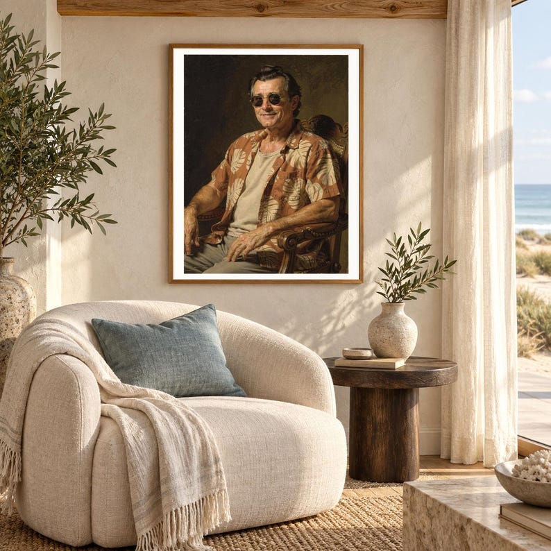 James Monroe Surfer Art Print | Funny President Hawaiian Shirt Portrait (Digital Download) image 5