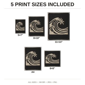 Wave Embroidered Patch Print - available print sizes: 5x7, 8x10, 11x14, A4, and square